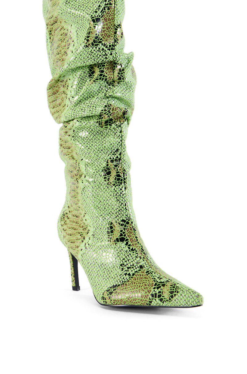Extra View Azalea Wang Fernie Green Snake Boot