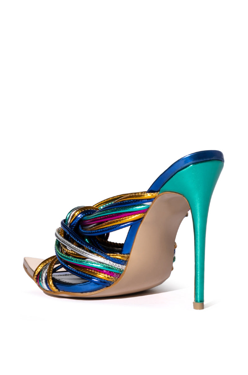 Detail View Azalea Wang Fifi Multi Colored Stiletto Sandal view 4