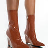 Front View Azalea Wang Figure It Out Wedge Bootie In Caramel