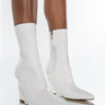 Front View Azalea Wang Figure It Out Wedge Bootie In White