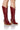 Front View Azalea Wang Flint Red Cowboy Bootie