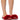 Front View Azalea Wang Foxy Basic Fur Flat Sandal In Red