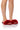 Front View Azalea Wang Foxy Basic Fur Flat Sandal In Red