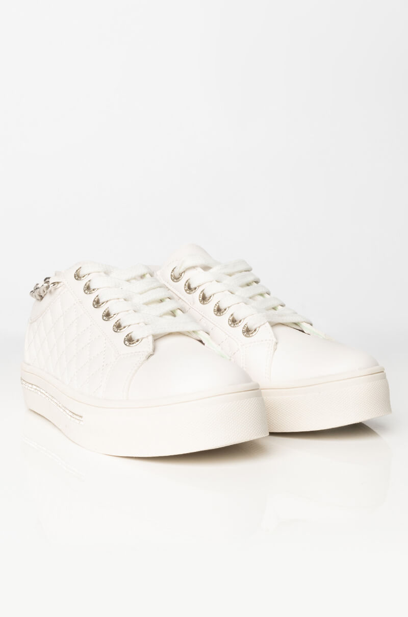 Detail View Azalea Wang Freak Like Me Flat Sneaker In White