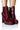 Front View Azalea Wang Freddie Chunky Lace Up Bootie In Burgundy