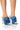 Front View Azalea Wang Freedom Closed Toe Mule In Denim