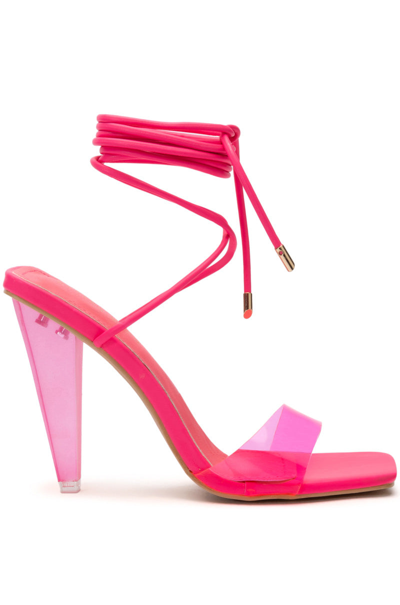 Back View Azalea Wang Fremont Pvc Sandal In Pink