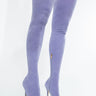 Front View Azalea Wang Friday Night Stiletto Boot In Periwinkle