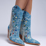 Front View Azalea Wang Gaines Denim Western Bootie