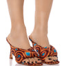 Front View Azalea Wang Galen Pattern Design Sandal In Multi