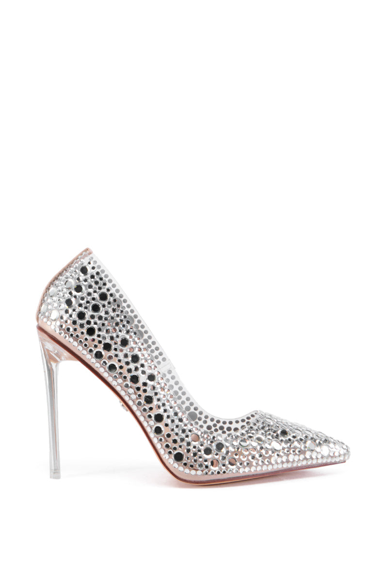 Back View Azalea Wang Garnet Silver Pump