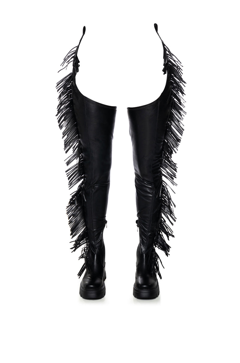 AZALEA WANG GECKY FLAT FRINGE CHAP BOOT view 0