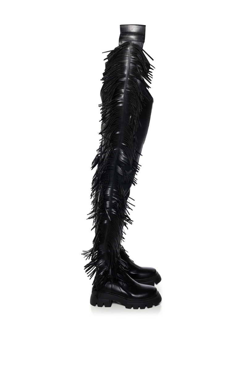 Full View Azalea Wang Gecky Flat Fringe Boot