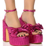 Front View Azalea Wang Generous Chunky Strap Sandal In Pink