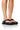 Front View Azalea Wang Get The Look 2 In 1 Flip Flop Leg Warmer Sandal In Black