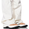 Front View Azalea Wang Get The Look 2 In 1 Flip Flop Leg Warmer Sandal In White