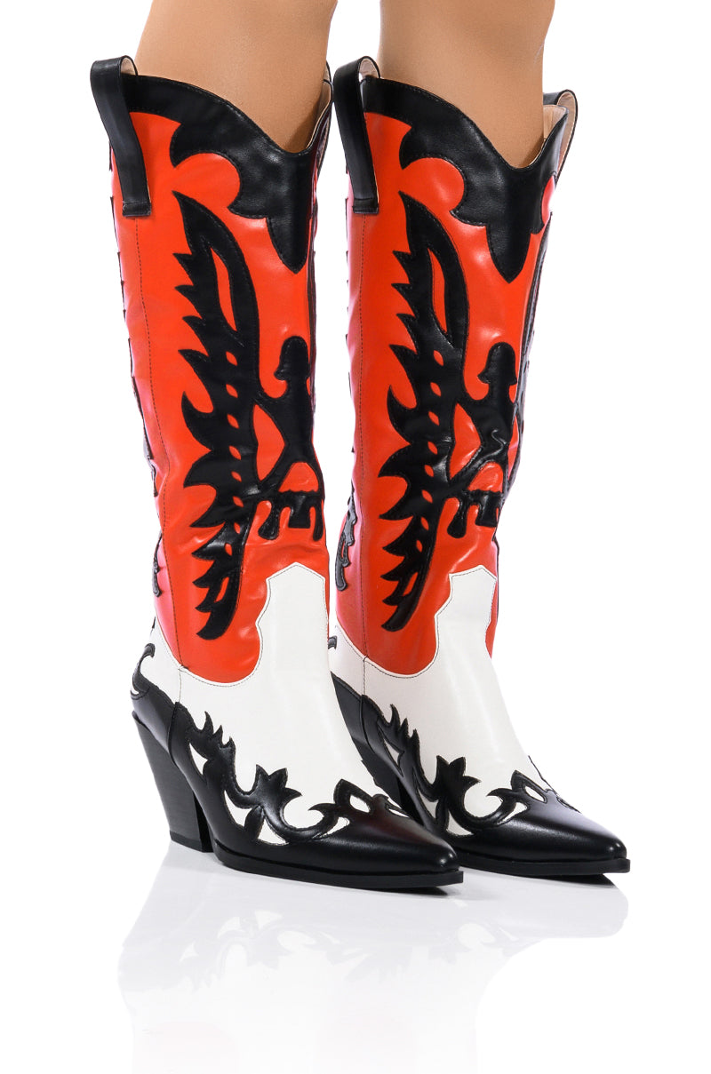 Front View Azalea Wang Gforce Multi Colored Western Boot