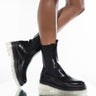 Front View Azalea Wang Ghost Mode Flatform Bootie In Clear