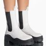 Front View Azalea Wang Ghosted Flatform Chelsea Boot In Black White