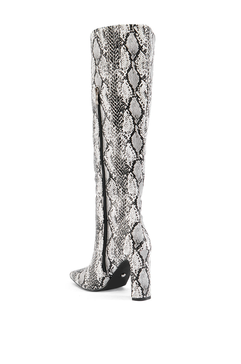 Full View Azalea Wang Gilroy Snake Chunky Heel Boot