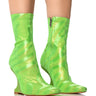 Front View Azalea Wang Giulette Lime Novelty Heel Bootie