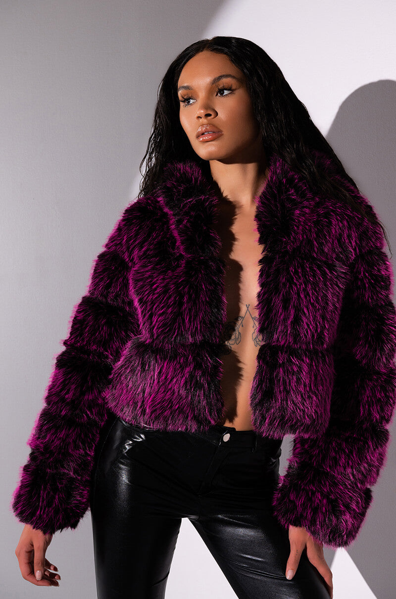 GIULIA THREE-DEE FAUX FUR CROP JACKET view 0