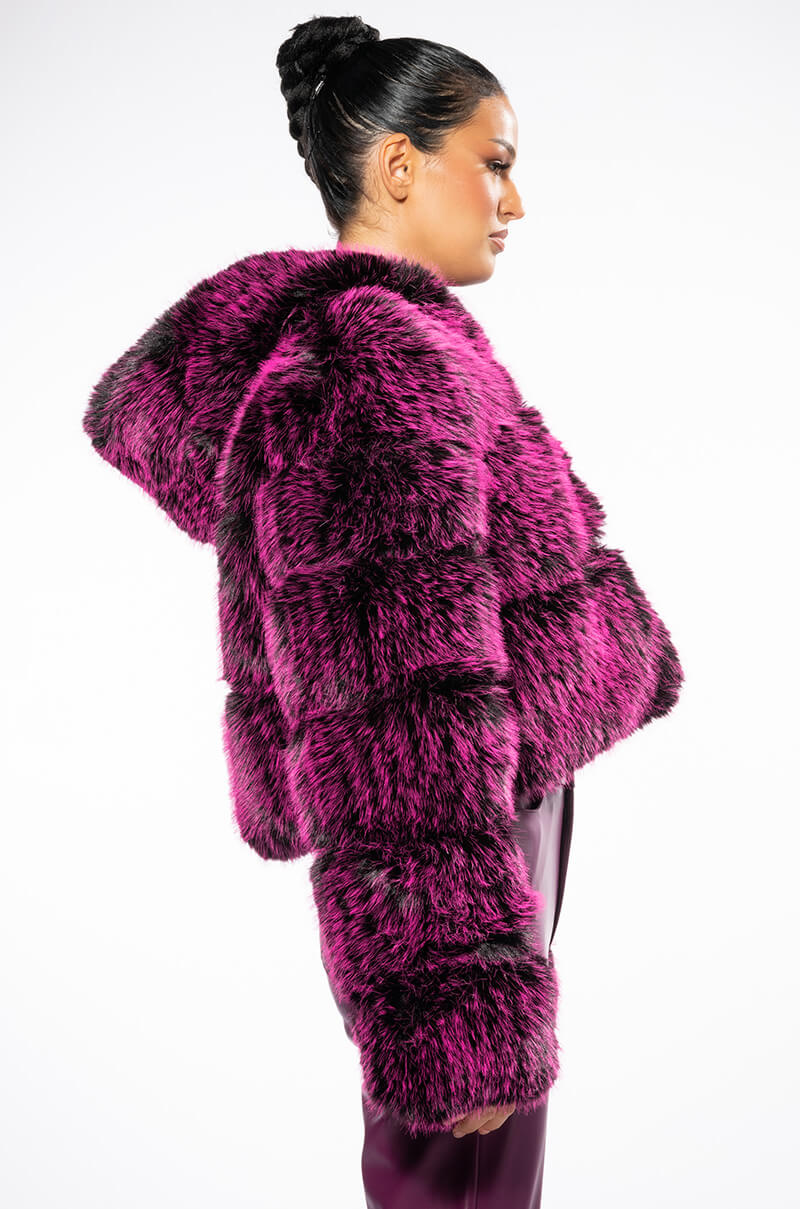 Full View Azalea Wang Giulia 3d Faux Fur Crop Jacket