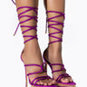 Front View Azalea Wang Give It All Away Stiletto Sandal In Purple