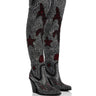 Front View Azalea Wang Go With The Flow Western Thigh High Chunky Heel Boot