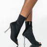 Front View Azalea Wang Got Me In The Mood Stiletto Bootie In Black