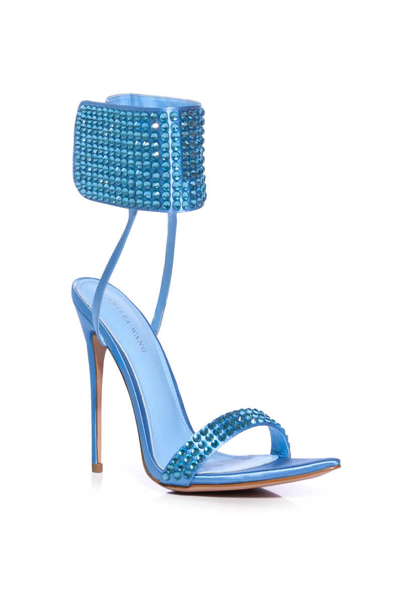 Back View Azalea Wang Griffon Embellished Stiletto Sandal