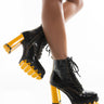 Front View Azalea Wang Had To Let You Go Chunky Bootie In Black