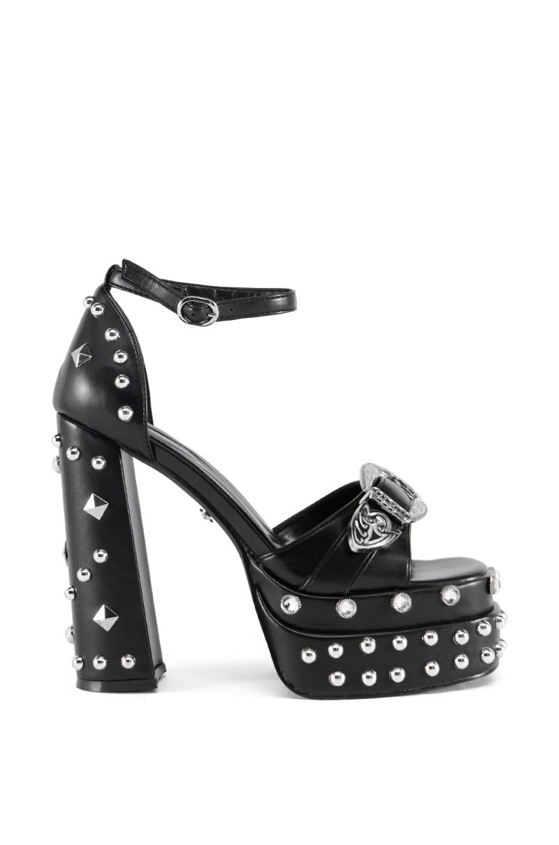 Back View Azalea Wang Haiku Black Sandal 1