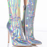 Front View Azalea Wang Halo Sexy Stiletto Bootie In Silver