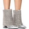 Front View Azalea Wang Havannah Chain Covered Bootie In Silver