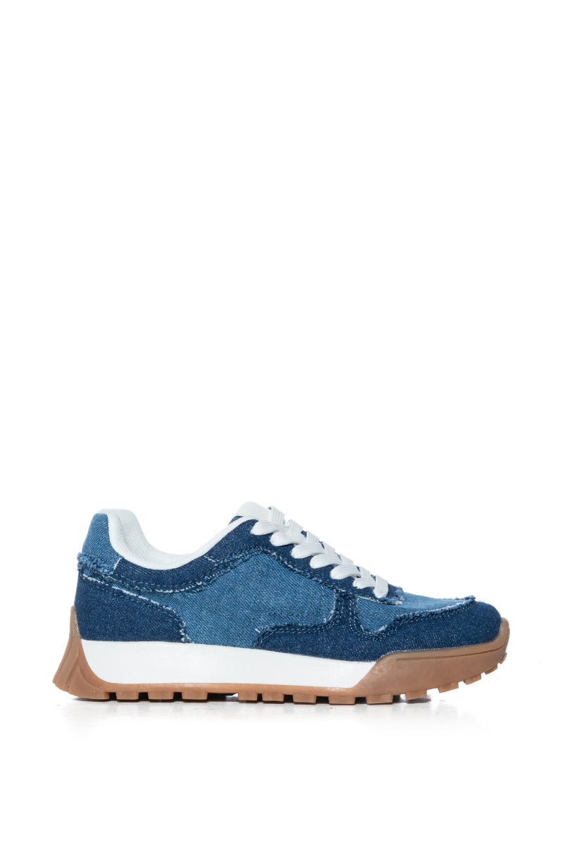 Side View Azalea Wang Haynes Denim Sneaker