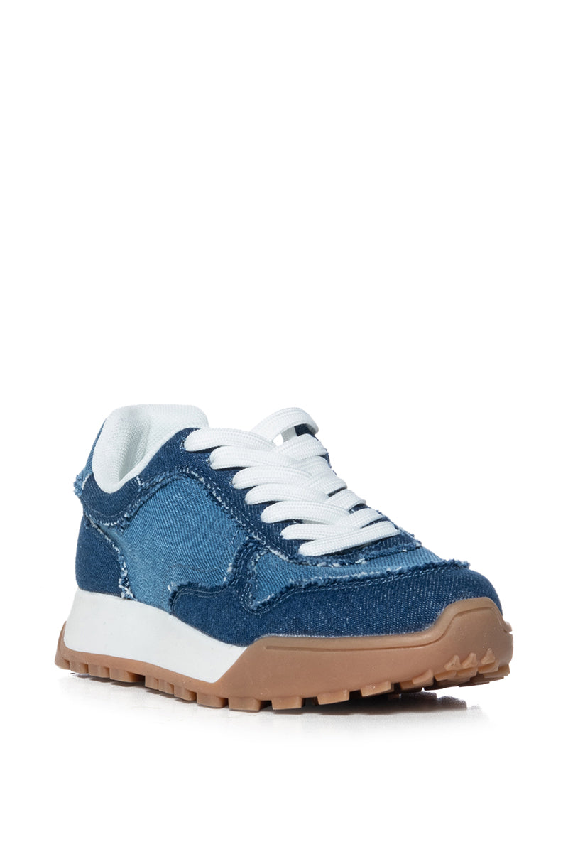Back View Azalea Wang Haynes Denim Sneaker