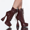 Front View Azalea Wang Highs And Lows Chunky Bootie In Brown