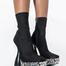 Front View Azalea Wang Hit Restart Chunky Bootie In Black