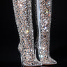 Front View Azalea Wang Honey Embellished Pvc Boot In Silver