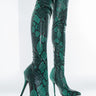 Front View Azalea Wang Hot Like Wasabi Stiletto Boot In Green