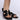 Front View Azalea Wang Howdy Black Flat Sandal