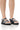 Front View Azalea Wang Hoxton Fuzzy Sandal In Black