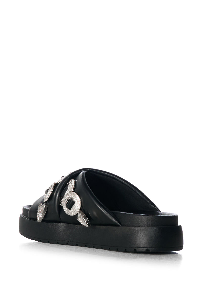 Full View Azalea Wang Huey Black Sandal 4