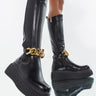 Front View Azalea Wang I Dont Wanna Be Like You Flatform Boot In Black