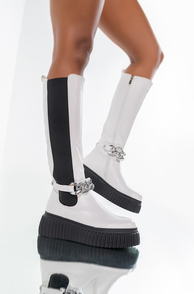 AZALEA WANG I DON'T WANNA BE LIKE YOU FLATFORM BOOT IN WHITE view 0