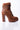 Back View Azalea Wang I Got The Sauce Chunky Heel Bootie In Brown in Brown