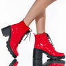 Front View Azalea Wang I Said What I Said Bootie In Red