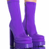 Front View Azalea Wang Icing Monochrome Purple Chunky Bootie