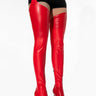 Front View Azalea Wang Im Movin On Belted Stiletto Boot In Red